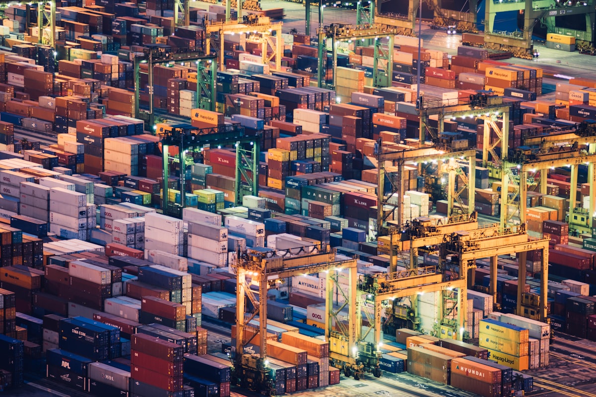 Shipping containers at port